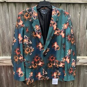ASOS size 46R gorgeous emerald green blazer with floral design!! NWT!